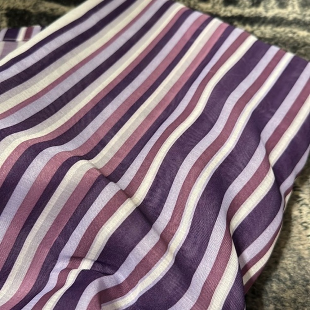 💜🤍💜IKEA purple pinstriped curtain panels 57” x 98” (set of two) Praktklocka
